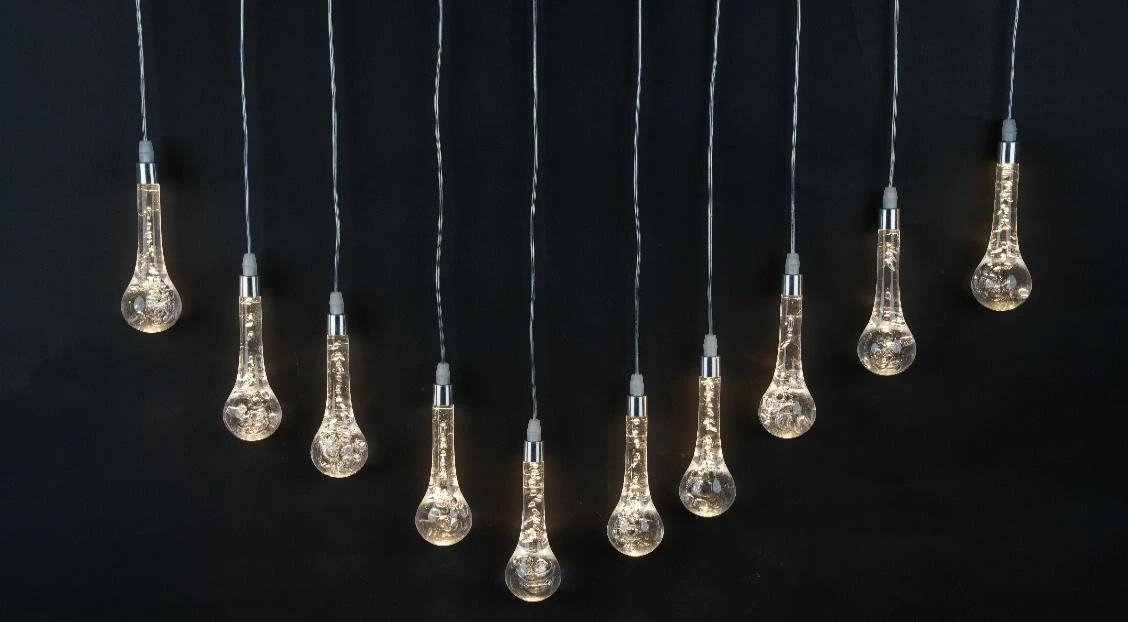 Hanging Light Glass Bulb With Crystal 1x10